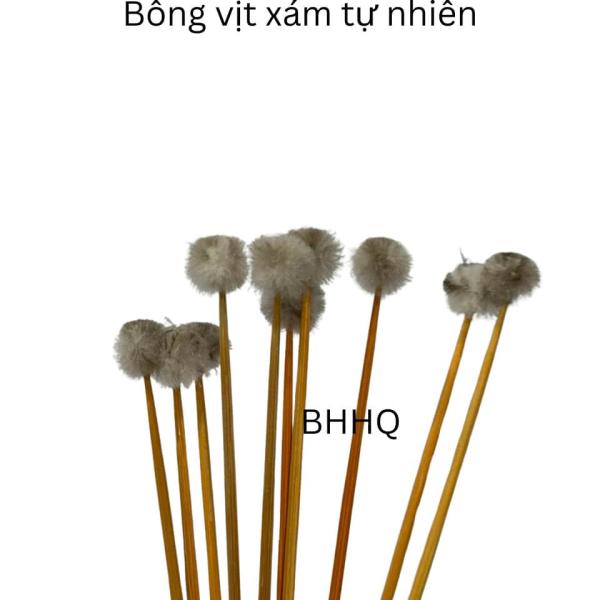 5 cây bông ngoáy tai bông ráy tai , bông se tai thân gỗ đầu lông màu xám tự nhiên size nhỏ