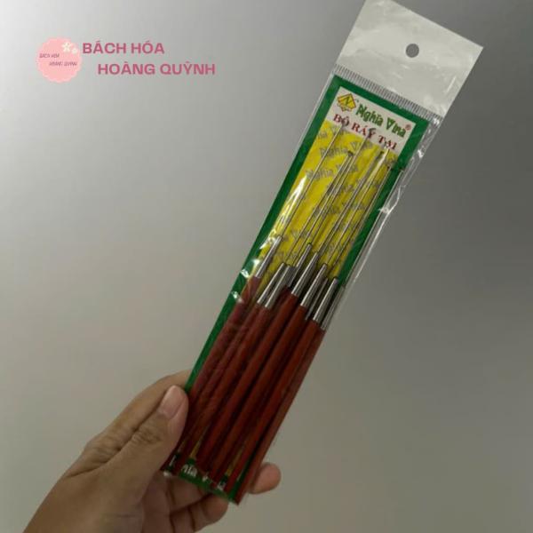 Combo 10 cây móc tai inox cán nhựa đỏ 18 cm, cây móc ráy tai, cây lấy ráy tai vệ sinh tai