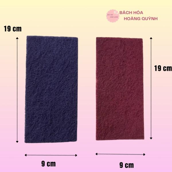 Combo 10 miếng cước nhám đỏ chùi xoong nồi, miếng rửa chén tím - đỏ, miếng đánh bóng bề mặt kim loại super clean BT