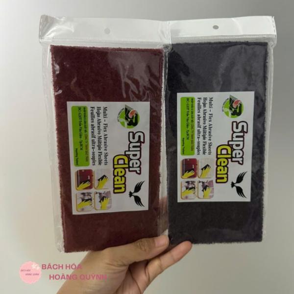 Combo 10 miếng cước nhám đỏ chùi xoong nồi, miếng rửa chén tím - đỏ, miếng đánh bóng bề mặt kim loại super clean BT