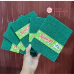 Combo 10 miếng cước xanh chùi xoong nồi Samran 13.5x 16.5 cm, miếng cước chùi nồi rửa chén siêu sạch