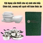 Combo 10 miếng cước xanh chùi xoong nồi Đông Dương 12x8 cm, miếng cước chùi nồi rửa chén bát siêu sạch