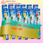 Combo 12 cây bàn chải đánh răng cước cứng nhiều màu sắc KAGA 901