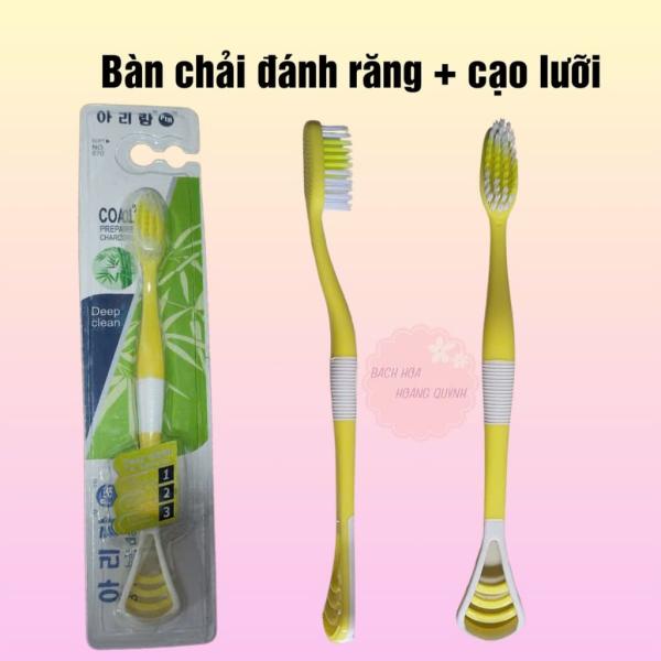 Set 5 cái bàn chải đánh răng cạo lưỡi 2 in1 nhỏ gọn tiện lợi
