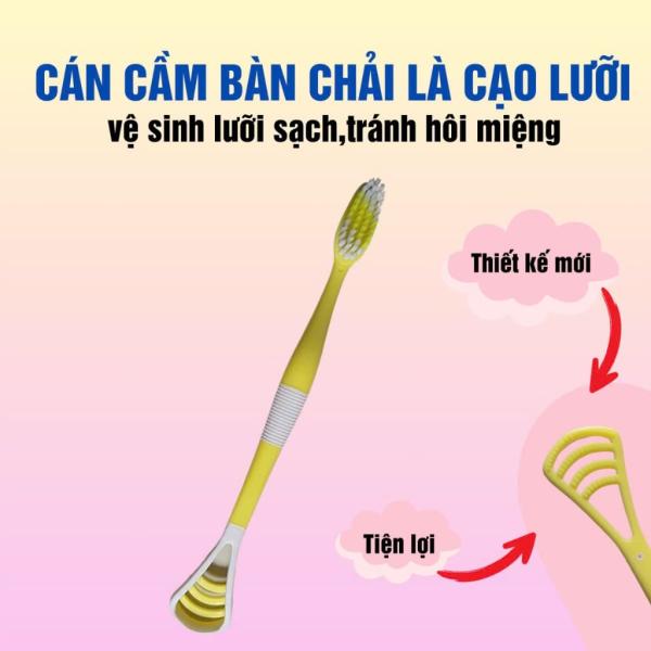 Set 5 cái bàn chải đánh răng cạo lưỡi 2 in1 nhỏ gọn tiện lợi
