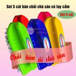 Set 5 cái bàn chải chà sàn có tay cầm, bàn chải giặt quần áo, bàn chải ủi chà sàn siêu sạch Thuận Phát