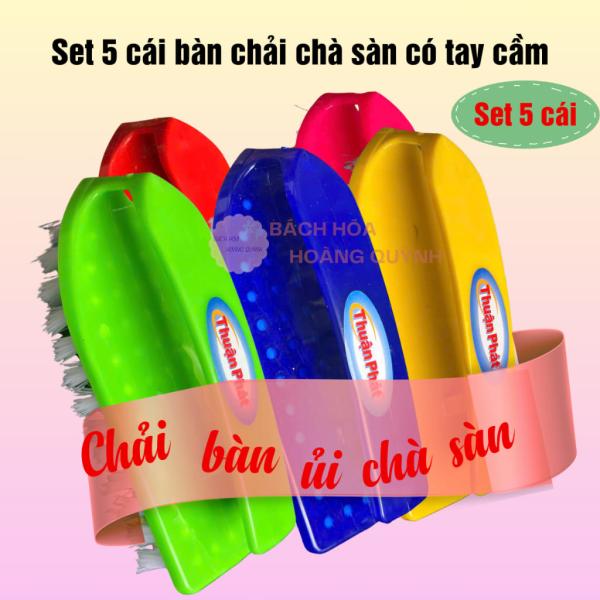 Set 5 cái bàn chải chà sàn có tay cầm, bàn chải giặt quần áo, bàn chải ủi chà sàn siêu sạch Thuận Phát
