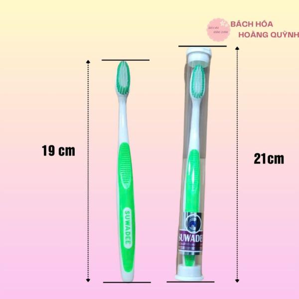 Set 2 bàn chải đánh răng mềm Suwade có ống nhựa đựng kèm, bót đánh răng vệ sinh răng sạch sẽ, tặng cạo lưỡi.