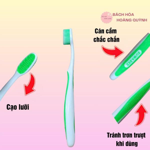 Set 2 bàn chải đánh răng mềm Suwade có ống nhựa đựng kèm, bót đánh răng vệ sinh răng sạch sẽ, tặng cạo lưỡi.