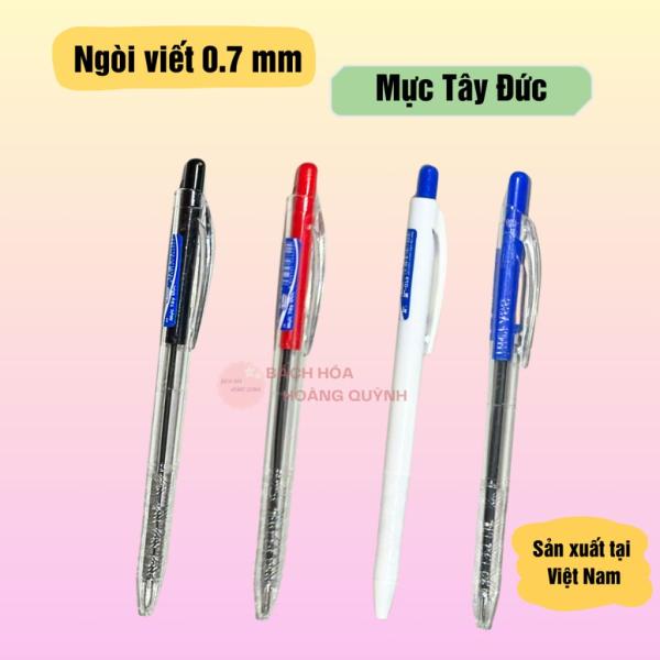 Combo 50 cây viết bi Thiên Lộc màu mực xanh đỏ đen, bút bi ngòi 0.7 mm nét đẹp