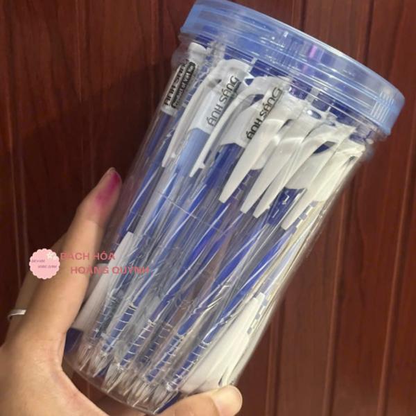 Combo 50 cây bút bi mực xanh, viết bi ánh sáng ngòi 0.7 mm nét đẹp.
