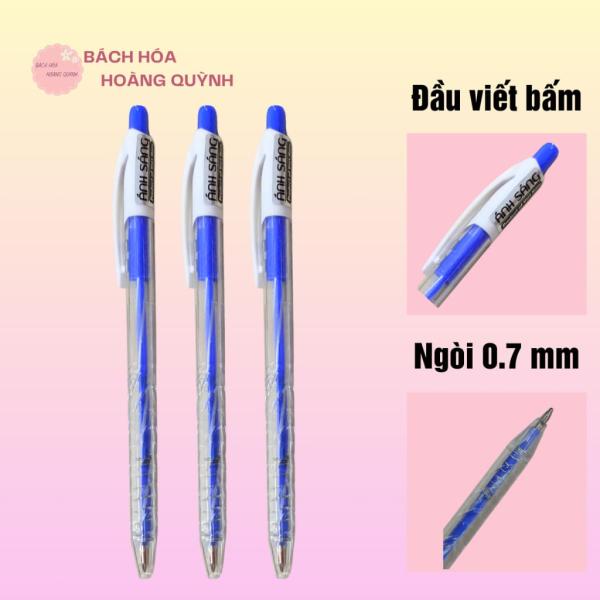 Combo 50 cây bút bi mực xanh, viết bi ánh sáng ngòi 0.7 mm nét đẹp.
