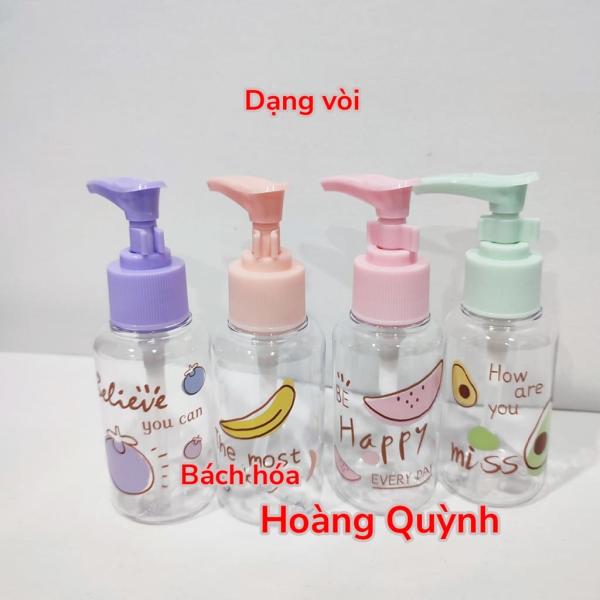 Chai chiết mỹ phẩm (dầu gội, sữa tắm...) mini thuận tiện du lịch họa tiết xinh xắn .