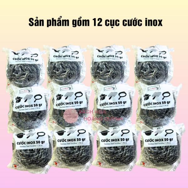 Combo 12 cái cước inox chà nồi Samran dạng khoanh tròn 50 gam, cước chùi nồi, chùi xoong, miếng cước sắt đánh gỉ, vết ố
