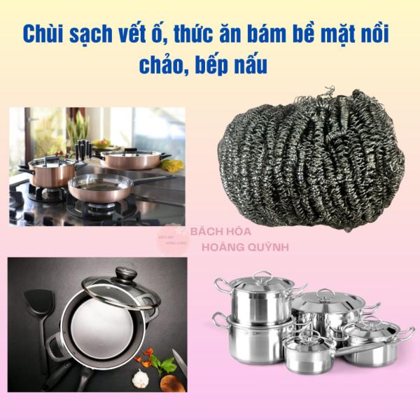 Combo 12 cái cước inox chà nồi Samran dạng khoanh tròn 50 gam, cước chùi nồi, chùi xoong, miếng cước sắt đánh gỉ, vết ố