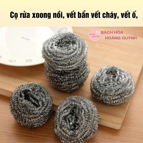 Combo 12 cái cước sắt inox chà nồi dạng khoanh tròn, cước chà nồi, chùi xoong, miếng cước sắt đánh gỉ, đánh sét