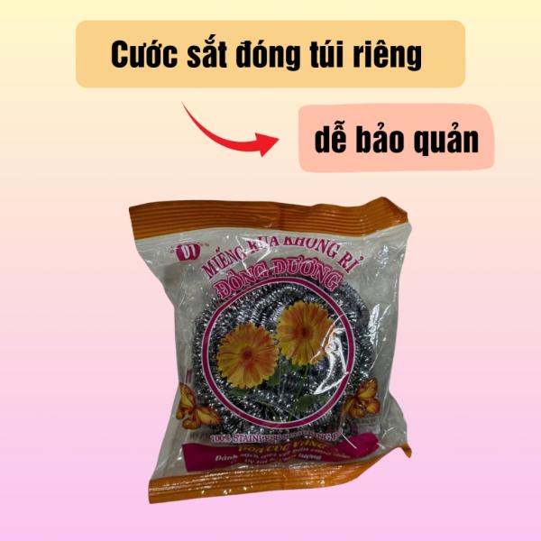 Set 2 cái cước sắt chùi nồi, chùi xoong Đông Dương, miếng cước sắt đánh gỉ, đánh sét