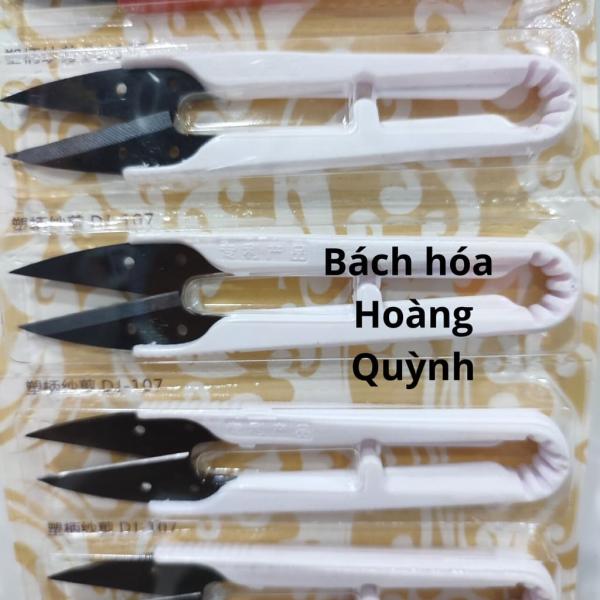 Combo 12 cây kéo bấm chỉ cán nhựa đỏ lưỡi đen DJ107