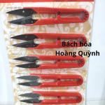 Combo 12 cây kéo bấm chỉ cán nhựa đỏ lưỡi đen DJ107