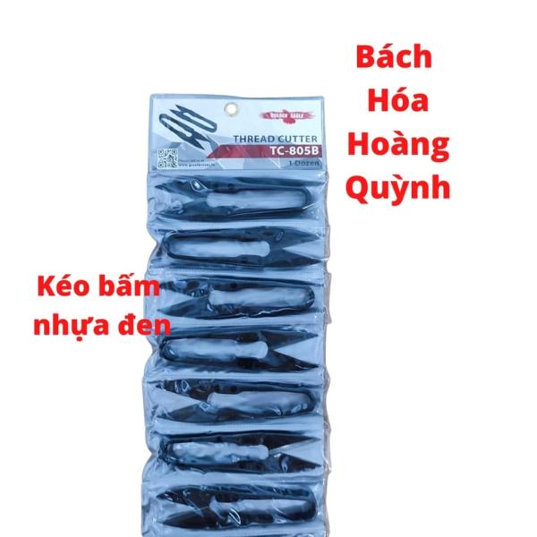 Combo 12 cây kéo cắt chỉ - kéo bấm chỉ cán nhựa màu đen TC 805