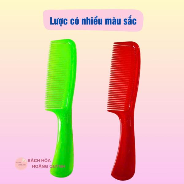 Combo 12 cây lược chải tóc có cán , lược nhựa có tay cầm Vĩnh Phước nhiều màu sắ, giữ mái tóc thẳng,không rối
