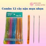 Combo 12 cây nặn mụn inox đầu nhọn