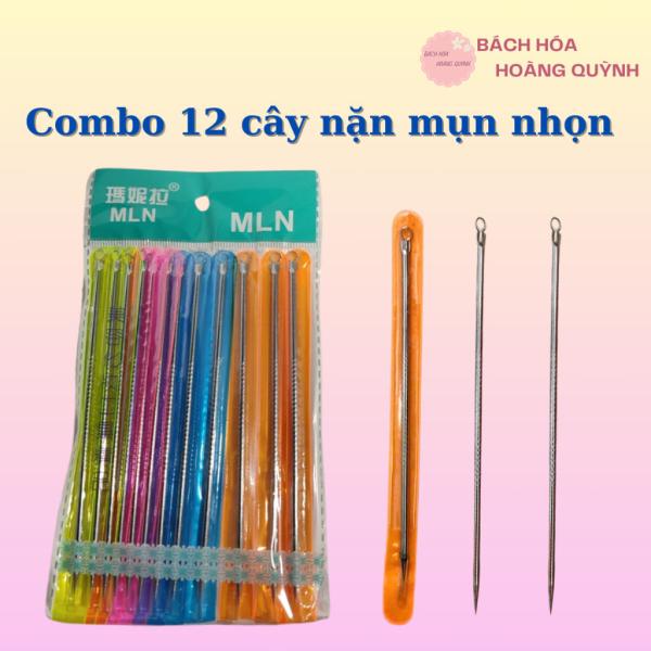 Combo 12 cây nặn mụn inox đầu nhọn