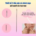 Combo 12 cây nặn mụn inox đầu nhọn