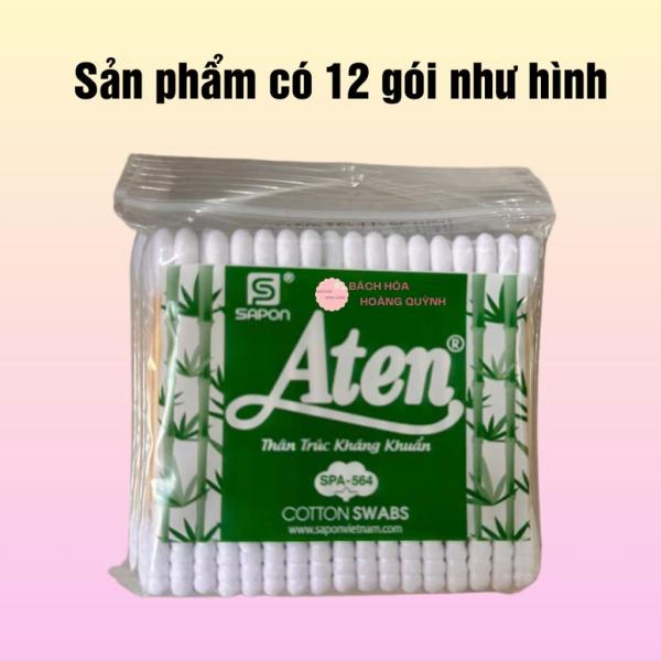 Combo 12 gói bông rái tai tiệt trùng thân gỗ ATEN (LEVEE), gòn ráy tai thân gỗ chắc chắn vệ sinh tai, trang điểm