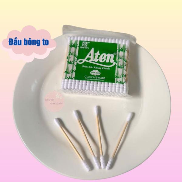 Combo 12 gói bông rái tai tiệt trùng thân gỗ ATEN (LEVEE), gòn ráy tai thân gỗ chắc chắn vệ sinh tai, trang điểm