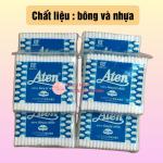 Combo 12 gói gòn ráy tai lớn thân nhựa Aten, tăm bông vệ sinh tai, trang điểm ,gòn ráy tai lớn thân nhựa trắng an toàn