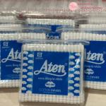 Combo 12 gói gòn ráy tai lớn thân nhựa Aten, tăm bông vệ sinh tai, trang điểm ,gòn ráy tai lớn thân nhựa trắng an toàn