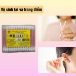 Combo 12 hộp tăm bông ráy tai lớn thân nhựa Hello – hộp vuông