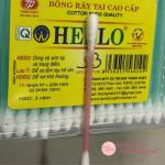 Combo 12 hộp tăm bông ráy tai lớn thân nhựa Hello – hộp vuông