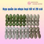 Combo 20 cái kẹp quần áo nhựa siêu chắc chắn, kẹp phơi quần áo cho bé loại 5,5 cm