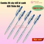 Combo 20 cây bút bi mực xanh 028, viết bi thiên bút ngòi 0.7 mm nét đẹp