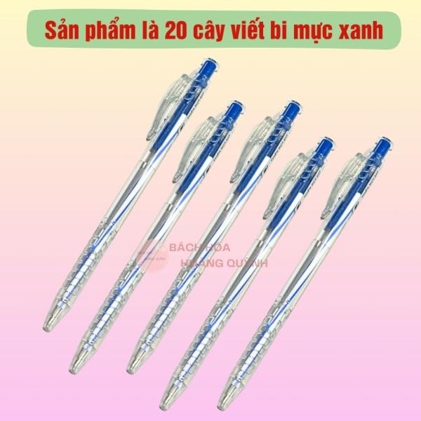 Combo 20 cây bút bi mực xanh 028, viết bi thiên bút ngòi 0.7 mm nét đẹp