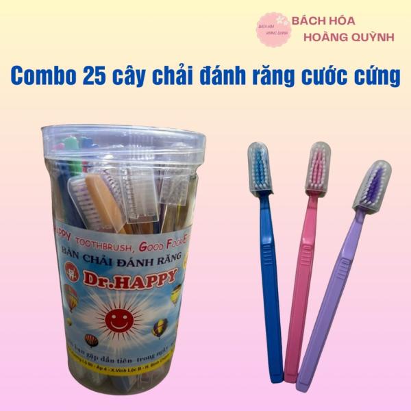 Combo 25 cây bàn chải đánh răng Happy có nắp đậy