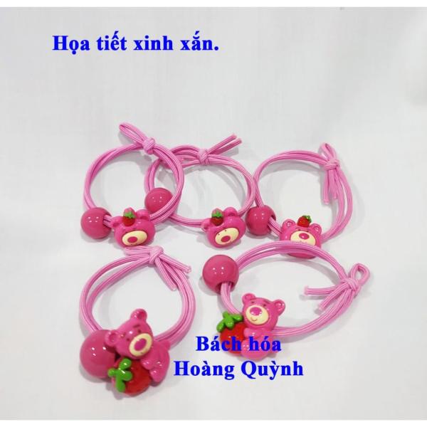 Set 2 dây cột tóc xinh xăn gấu dâu, nhiều hình