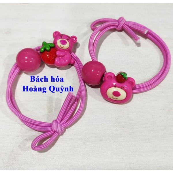 Set 2 dây cột tóc xinh xăn gấu dâu, nhiều hình