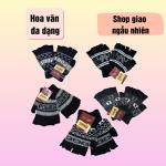 Set 6 đôi găng tay len nam chống nắng kiểu hở 5 ngón màu sắc, hoa văn ngẫu nhiên
