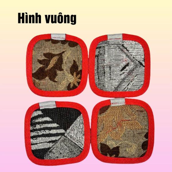 Comnbo 5 cái đế lót ly vải nỉ thấm hút nước nhanh, miếng lót cốc chống trượt màu sắc ngẫu nhiên