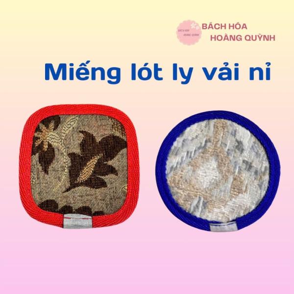 Comnbo 5 cái đế lót ly vải nỉ thấm hút nước nhanh, miếng lót cốc chống trượt màu sắc ngẫu nhiên