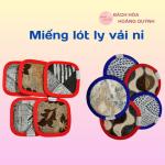 Comnbo 5 cái đế lót ly vải nỉ thấm hút nước nhanh, miếng lót cốc chống trượt màu sắc ngẫu nhiên
