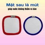 Comnbo 5 cái đế lót ly vải nỉ thấm hút nước nhanh, miếng lót cốc chống trượt màu sắc ngẫu nhiên