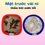 Comnbo 5 cái đế lót ly vải nỉ thấm hút nước nhanh, miếng lót cốc chống trượt màu sắc ngẫu nhiên