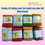 Combo 32 miếng cước kim tuyến rửa chén bát siêu sạch, miếng kim tuyến rửa bát nhiều màu Đông Dương