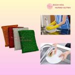 Combo 32 miếng cước kim tuyến rửa chén bát siêu sạch, miếng kim tuyến rửa bát nhiều màu Đông Dương