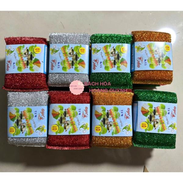 Combo 32 miếng cước kim tuyến rửa chén bát siêu sạch, miếng kim tuyến rửa bát nhiều màu Đông Dương