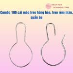 Combo 100 cái móc treo rèm, quần áo, hàng hóa , móc treo vật dụng hình trái bầu bằng thép không gỉ, giá rẻ và cứng cáp,